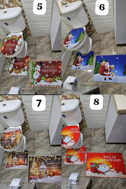 SET TAPETE BAÑO NAVIDEÑO