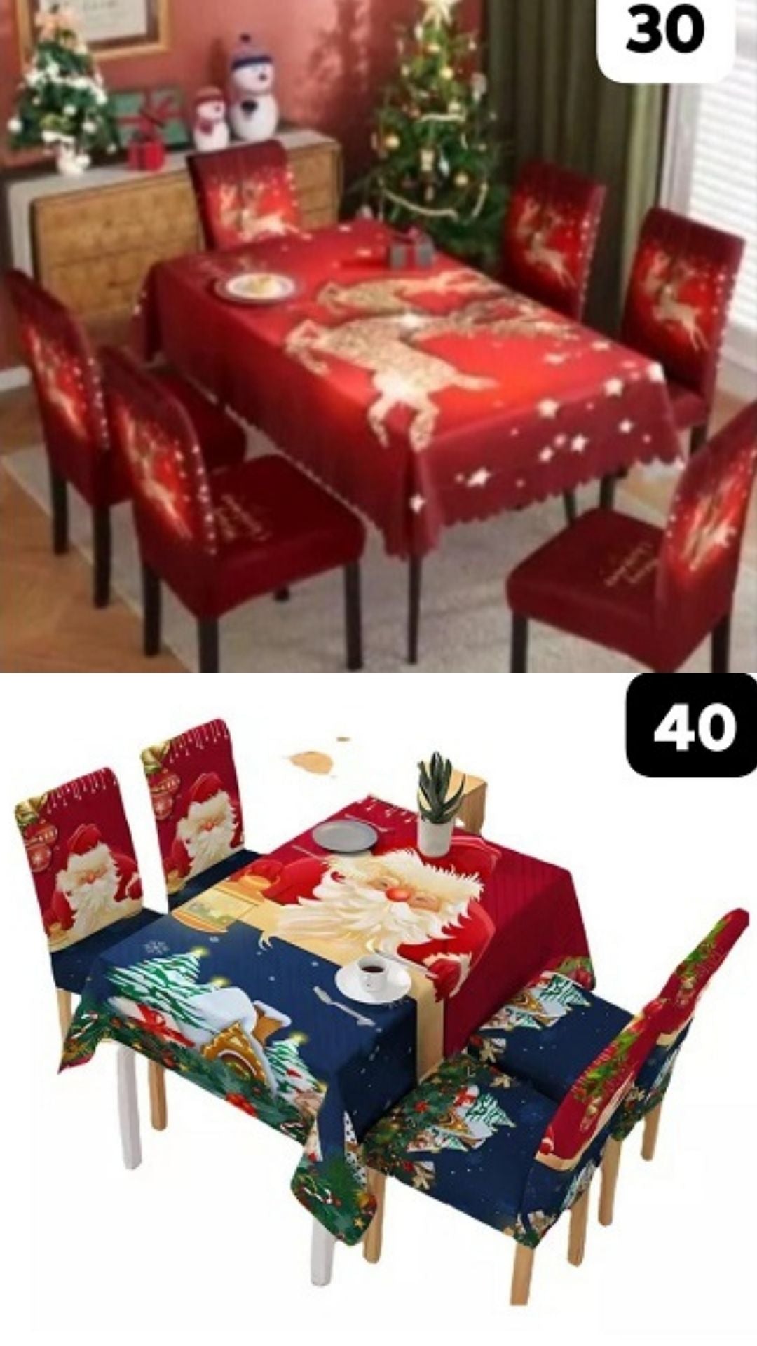 SET MANTEL MÁS 6 FORROS NAVIDEÑOS