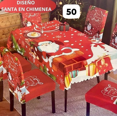 SET MANTEL MÁS 6 FORROS NAVIDEÑOS